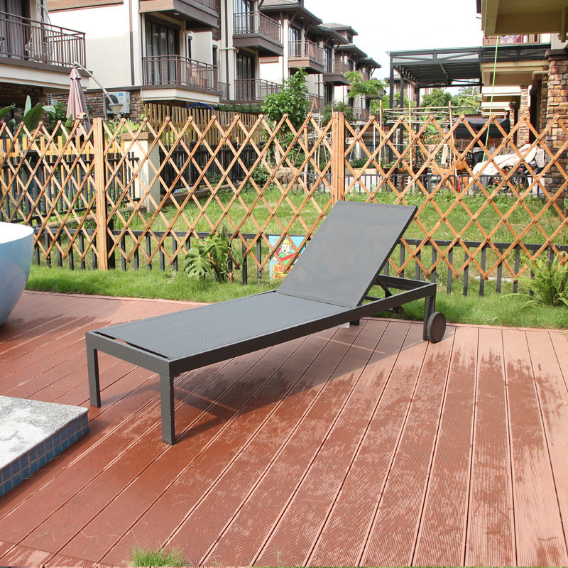 Most Popular Mesh Fabric Textilene Outdoor Garden Reclining Chaise Sun Lounger with Adjustable Backrest TG-NI19
