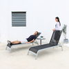 Outdoor hotel courtyard aluminum tube reclining chair swimming pool leisure furniture beach chair outdoor Teslin mesh armrest lying bed TG-NI41