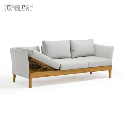 Hotel Used Garden Corner Lounge Set Aluminum and Wooden Sectional Sofa for Outdoor TG-KS9131