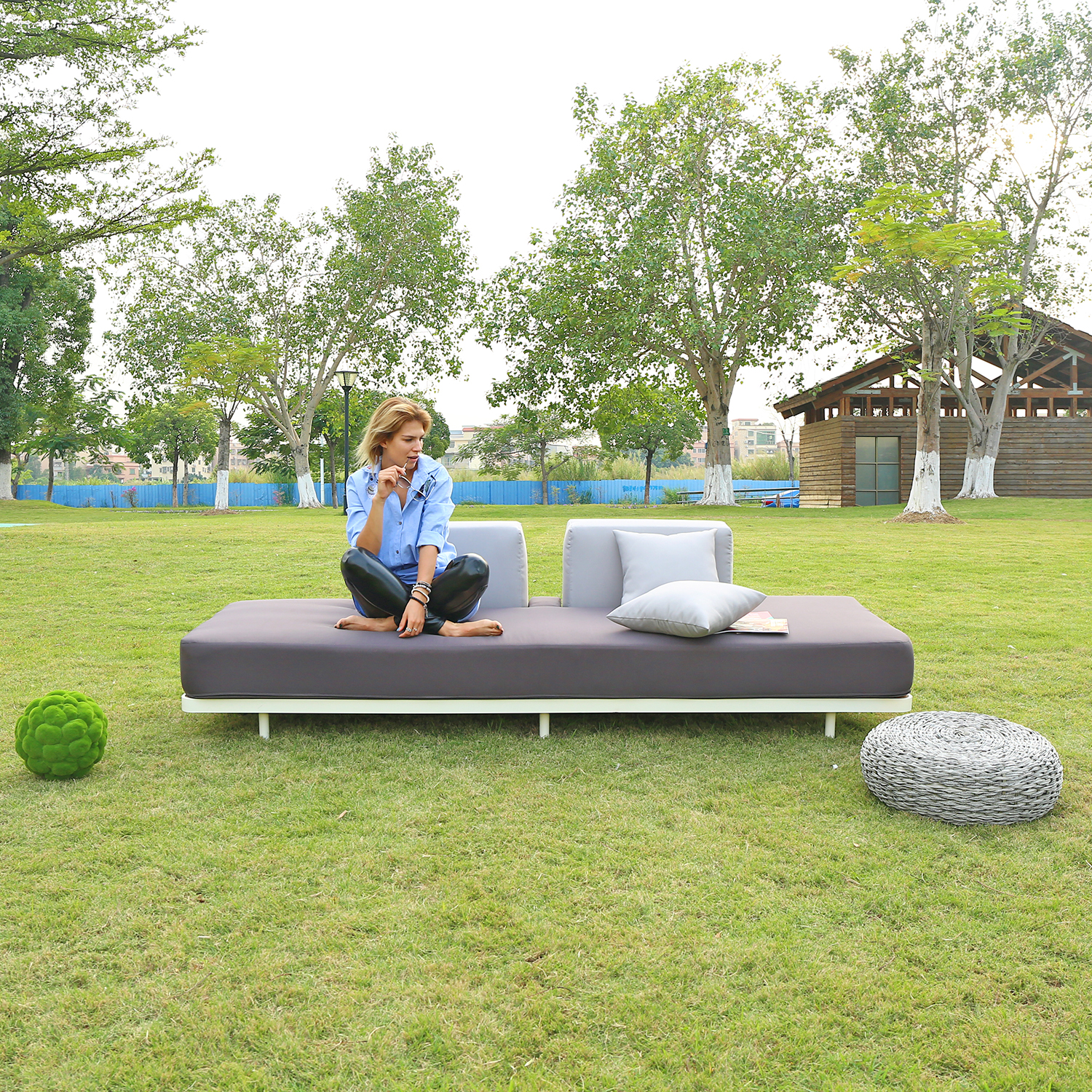 Modern Patio Garden Hotel Home Resort Rattan Wicker Leisure Outdoor Sofa