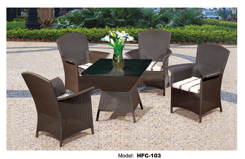 TG-HFC103 Popular Design Leisure Garden Dining Furniture Aluminum Chair Table Set 