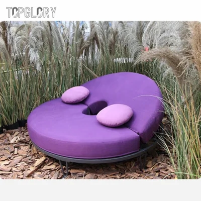 Home Hotel Furniture Outdoor Aluminum Tube Frame Fabric Sofa Bed Daybed Chaise Lounger TG-KS6160