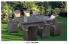 TG-HFC006 Patio Dining Set with Cushion Outdoor Dining Chair Garden Coffee Table Rattan Wicker Chair