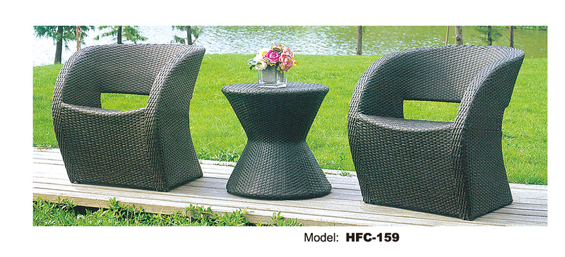 TG-HFC159 Wicker Coffee Set Rattan Chair Garden Patio Coffee Table Outdoor Furniture Coffee Set