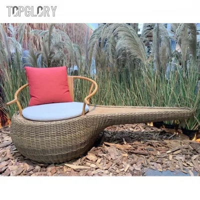 Unique Design Spoon Shape Sun Resistant Lounge Sofa Chair Outdoor Furniture High Flexibility PE Rattan Chairs for Garden TG-KS6260