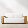 Garden Corner Lounge Set Aluminum and Wooden Sectional Sofa for Outdoor TG006