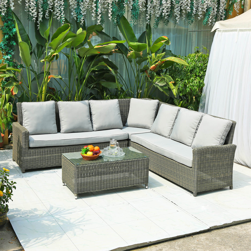 Morden Outdoor Furniture Home Hotel Restaurant Patio Garden Sets Dining Table Set Rattan Outdoor