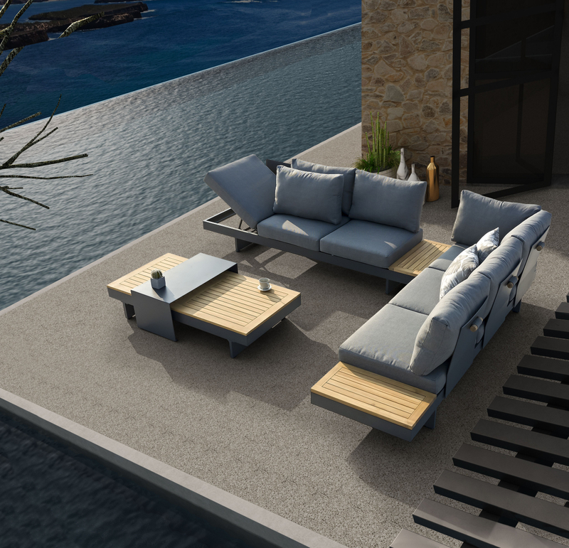 Modern Patio Garden Hotel Home Villa Resort Aluminum Garden Sofa Leisure Outdoor Sofa Set