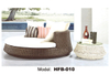 TG-HFB010 Casual Selection Outdoor Furniture Half Round Rattan Weaving Sofa with Cushion
