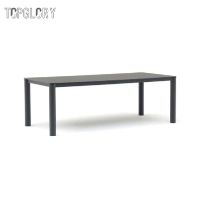 Outdoor Garden Rattan Furniture PVC Rubber Webbing Weaving Dining Table and Chairs for 6 People Seater TG-KS6227