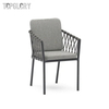 Hot Sale Grey Aluminum Frame Patio Outdoor Rope Dining Arm Chair TG-KSU3530