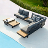 Custom Oem Aluminum Sofa Leisure Outdoor Sofa Furniture Set Aluminum Sectional Bed Garden Sofas TG-NI32