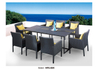 TG-HFC005 Outdoor Garden Home Dining Furniture PE Rattan Chair Rectangular Dining Table