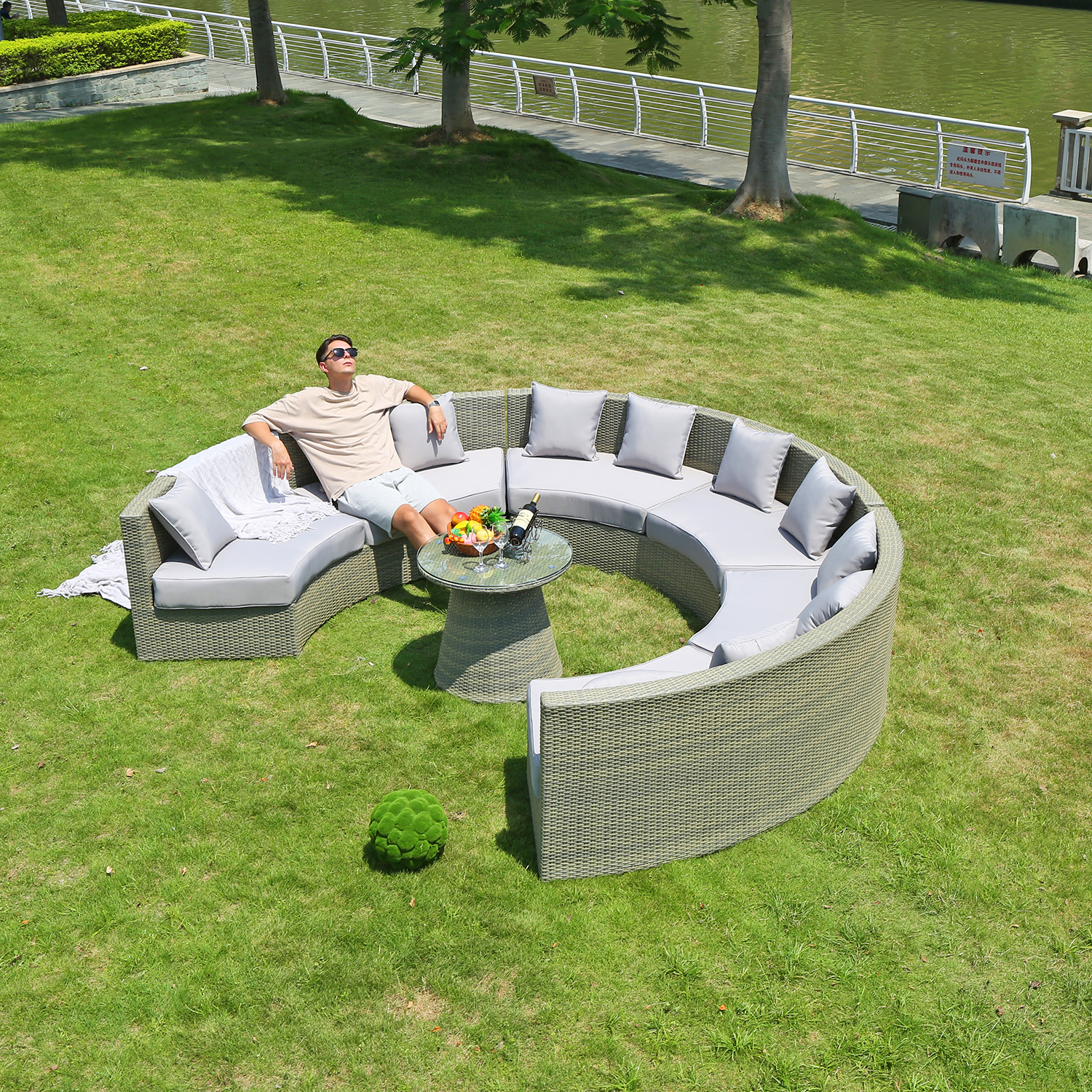 Outdoor Rattan Sofa Simple Courtyard Combination Leisure Rattan Chair Furniture