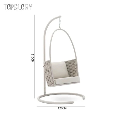Outdoor Patio Garden Rattan Wicker Hanging Cane Swing Chair with Stand in Seater TG-KS9204
