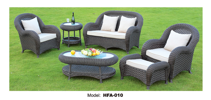 TG-HFA010 Outdoor Rattan Sofa Simple Courtyard Tea Table Combination Romantic Leisure Rattan Chair Furniture