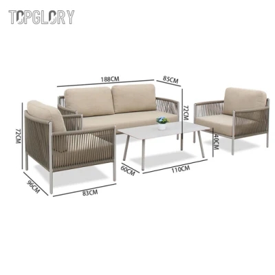 Morden Design Rope Weaving Outdoor Sofa Set Garden Sofa TG-KS8190