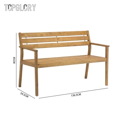  Wooden Garden Bench Chair with Handrails Outdoor Furniture TG-KS1842