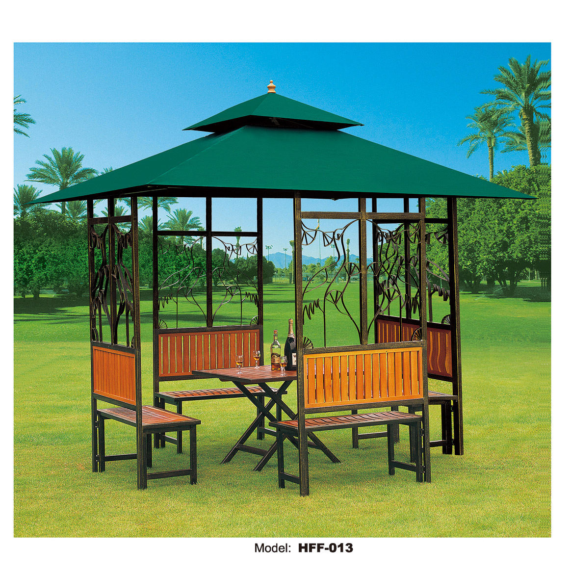 China Factory Outdoor Garden Patio Gazebo Tent with Curtains