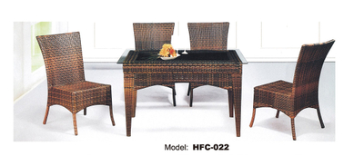 TG-HFC022 Outdoor Rattan Chair And Dining Table Set Manufacturer From China 