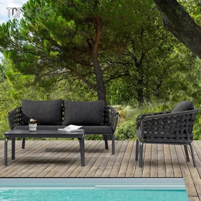 Modern Home Furniture Set Outdoor Garden Patio Waterproof Aluminum Rope Sofa TG-KS6281