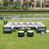 Home Hotel Garden Patio Modern Style Aluminum Frame Outdoor Sofa Set Furniture