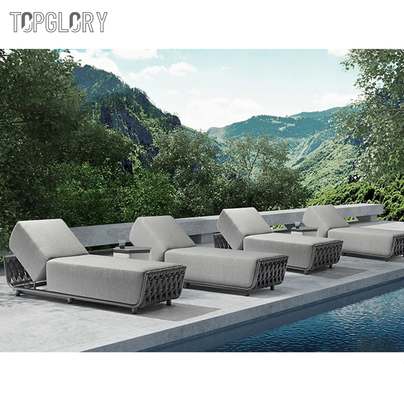 Garden Sun Lounger Relaxer Recliner Chairs Indoor Outdoor Beach Chair Chaise Lounge for and Pool Cheap Patio Adjustable TG-KS9195