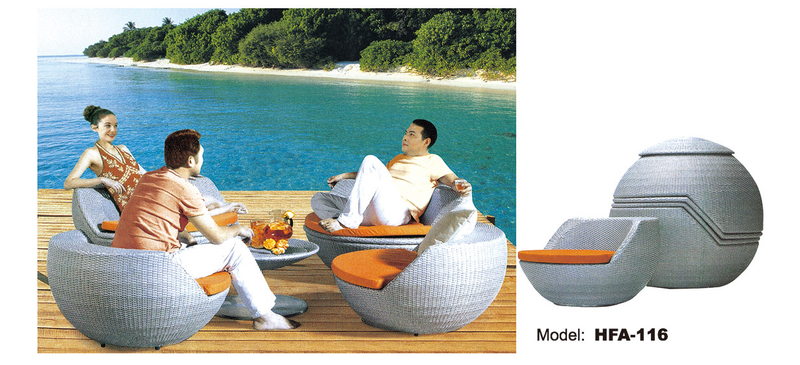 TG-HFA116 Outdoor Rattan Sofa Tea Table Combination Leisure Rattan Chair Furniture