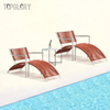 Patio Chaise Lounge Sets Outdoor Rattan Adjustable Back Cushioned Patio Folding Chaise Lounge with Table TG-KS5248